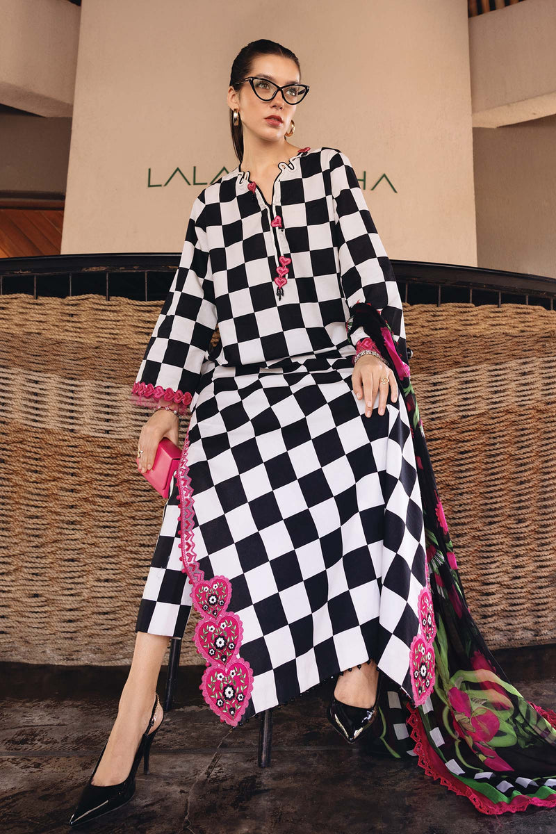 M Print Lawn 3pc Lawn & Chiffon