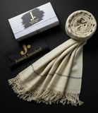 J. Premium Box Pack Italian  Wool Shawl- Creamy Soft