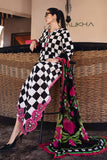 M Print Lawn 3pc Lawn & Chiffon