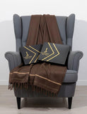 J. Premium Box Pack Italian  Wool Shawl- Dark Brown
