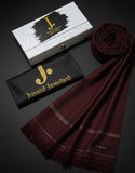 J. Premium Box Pack Italian  Wool Shawl- Mehroon