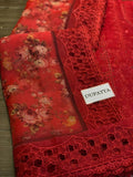 Organza Net Cotton Chikankari Designer Embroided 3piece