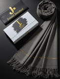 J. Premium Box Pack Italian  Wool Shawl- Greyish
