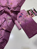 (10 Designs) BAREEZE EMBROIDED PREMIUM LAWN 3PC #DZ98007