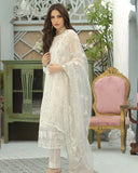Designer 3pc Organza Net and Malai - Msj3391