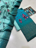 (10 Designs) BAREEZE EMBROIDED PREMIUM LAWN 3PC #DZ98007
