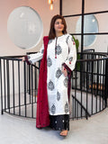 DESIGNER 3PC Embroided chicken Lawn - NA202