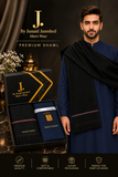 J. Pair offer Suit & SHAWL Matching- Navy blue with Black shawl