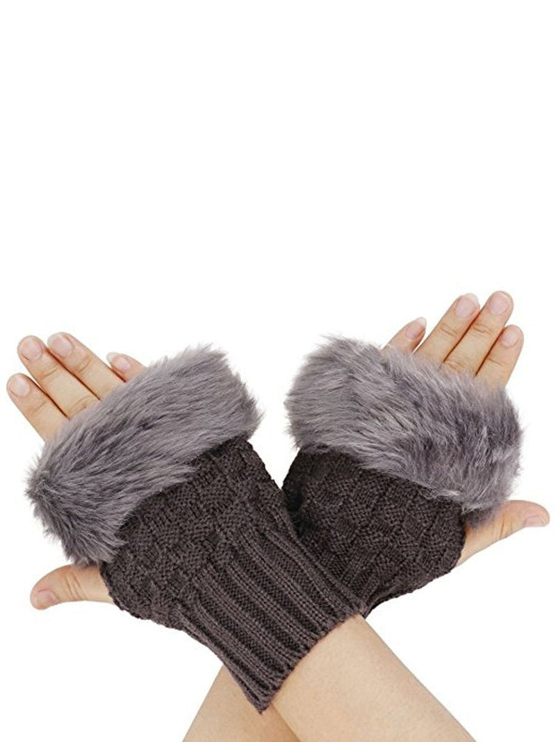 Winter Faux Rabbit Fur Gloves For Women